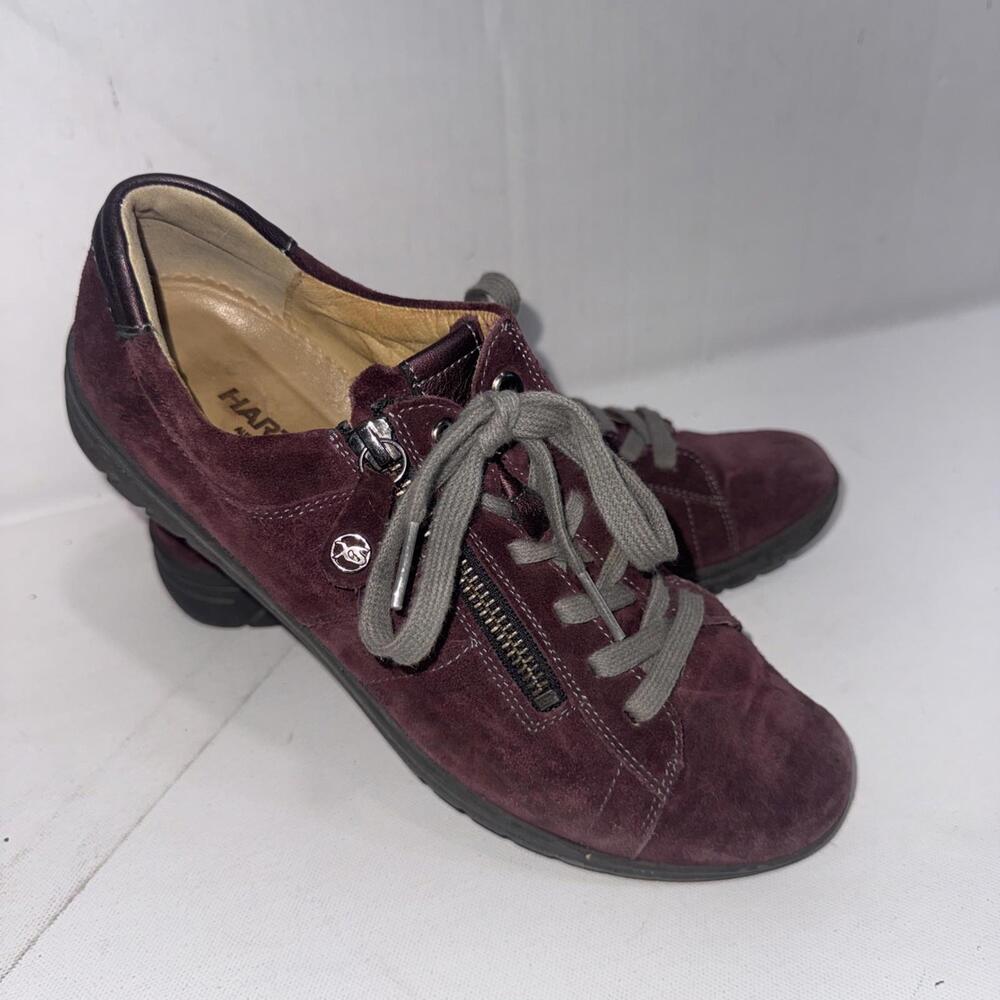 Hartjes Phil Sneakers Eggplant Suede Walking Minimalist Comfort‎ Shoes Sz 5